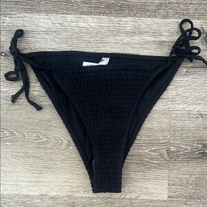 Black Ruched Bikini Bottom